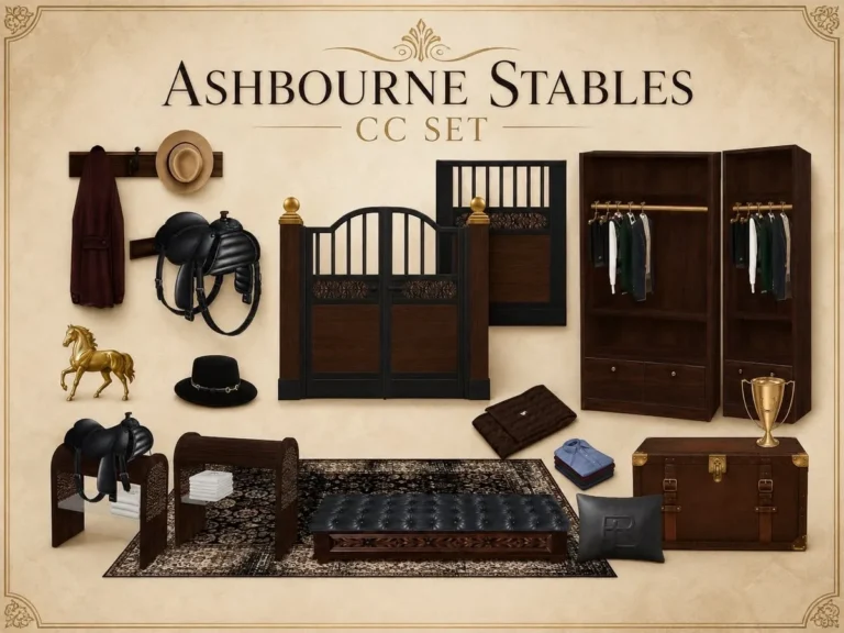 Vista previa de Ashbourne club stables a glimpse into, mascotas de bs-signature para Los Sims 4.