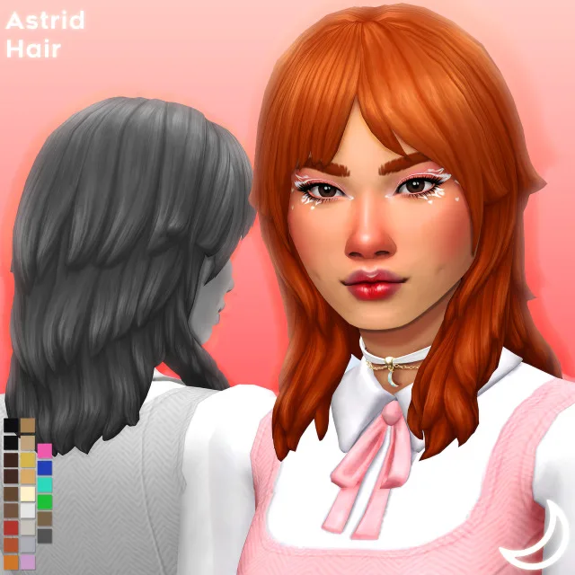 Vista previa de ASTRID cabello BY IMVIKAI, cabello de imvikai para Los Sims 4.
