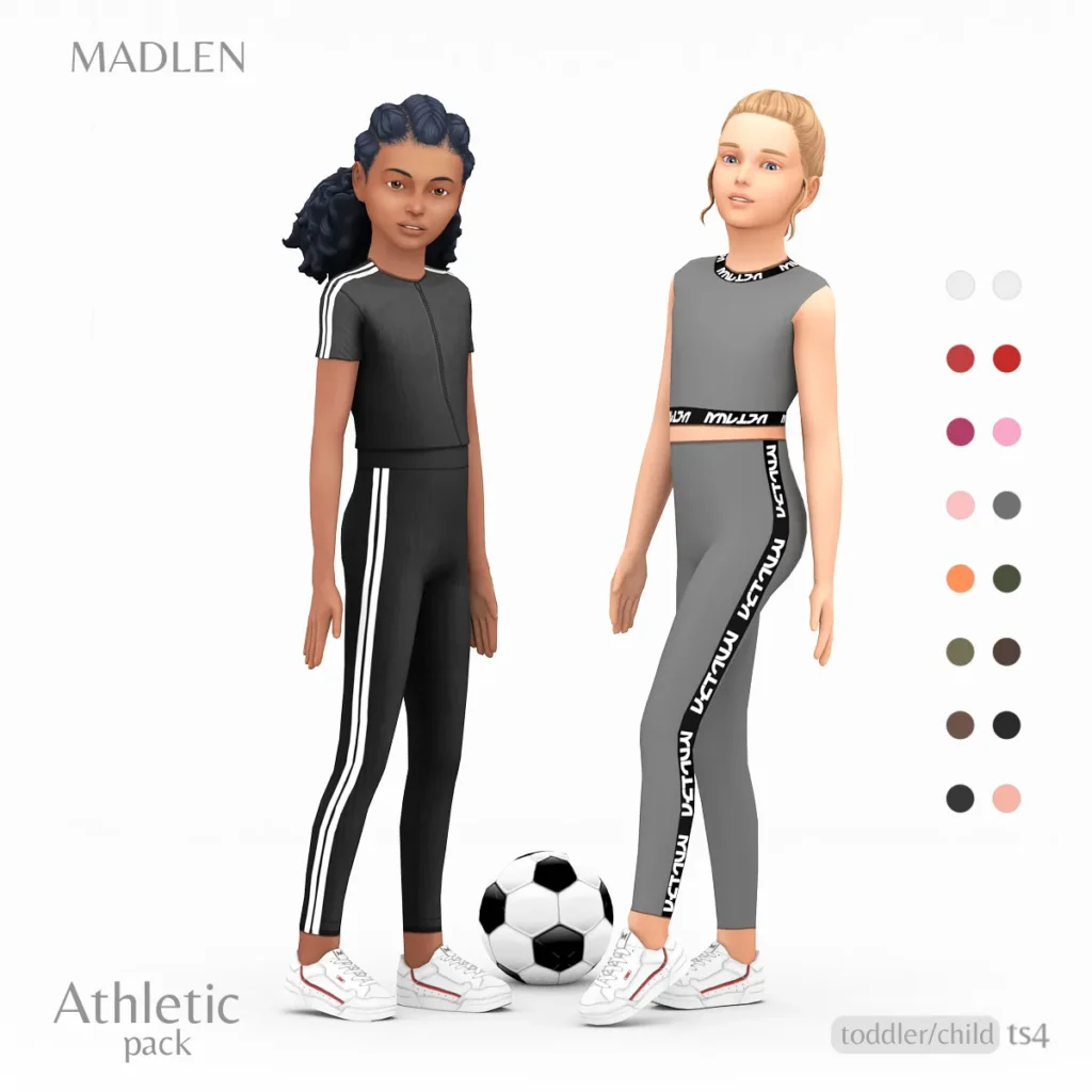Vista previa de Athletic pack for kids for kids who enjoy sports, ropa de madlensims para Los Sims 4.