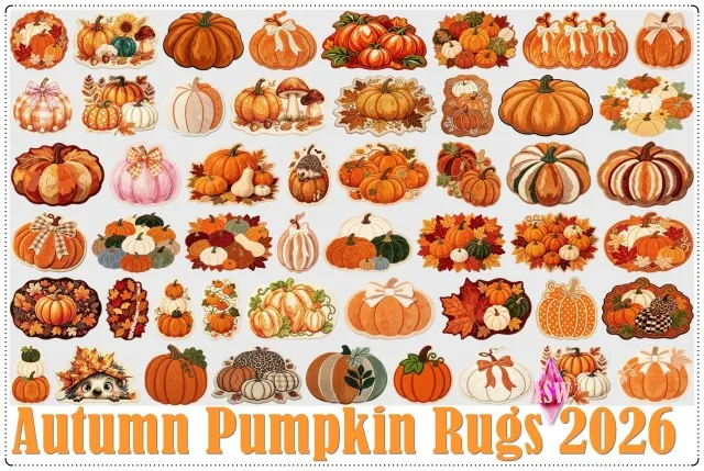 Vista previa de Autumn pumpkin rugs 2026 mesh by ea edited, decoración de annett85 para Los Sims 4.