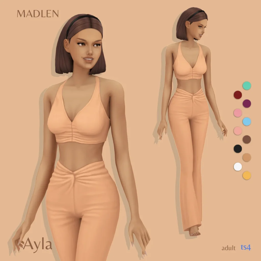 Vista previa de Ayla conjunto super laid back and comfy perfect, ropa de madlensims para Los Sims 4.