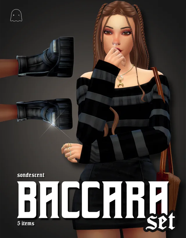Vista previa de Baccara set, crear un sim de sondescent para Los Sims 4.