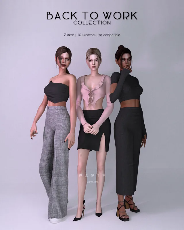 Vista previa de Back to Work colección - Complete, crear un sim de luxysims para Los Sims 4.