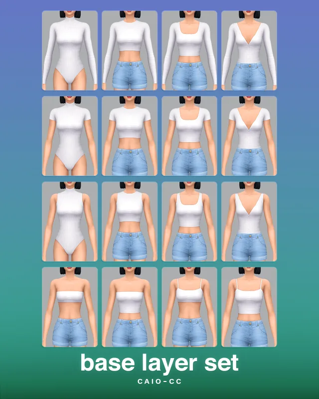 Vista previa de Base Layer Set, crear un sim de caio-cc para Los Sims 4.