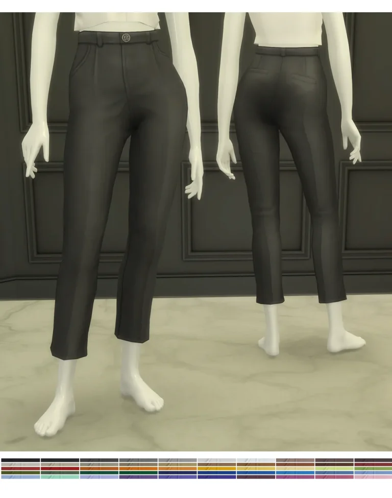 Vista previa de Basic Pants III (4 type / 50 Color), ropa de rustys-cc para Los Sims 4.