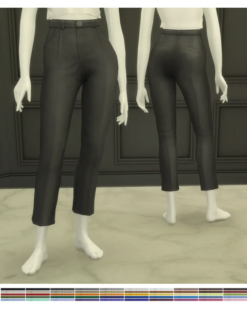 Vista previa de Basic Pants III (4 type / 50 Color), ropa de rustys-cc para Los Sims 4.