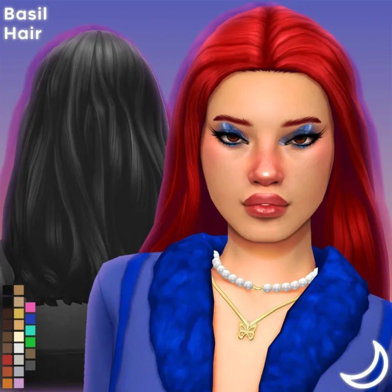 Vista previa de BASIL cabello BY IMVIKAI, cabello de imvikai para Los Sims 4.