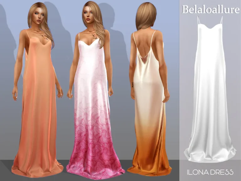 Vista previa de Belaloallure_Ilona vestido, ropa de belaloallure3 para Los Sims 4.
