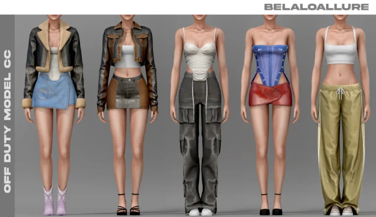 Vista previa de Belaloallure_Off duty model cc, crear un sim de belaloallure3 para Los Sims 4.