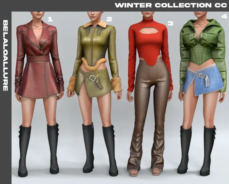 Vista previa de Belaloallure_Winter colección cc, crear un sim de belaloallure3 para Los Sims 4.