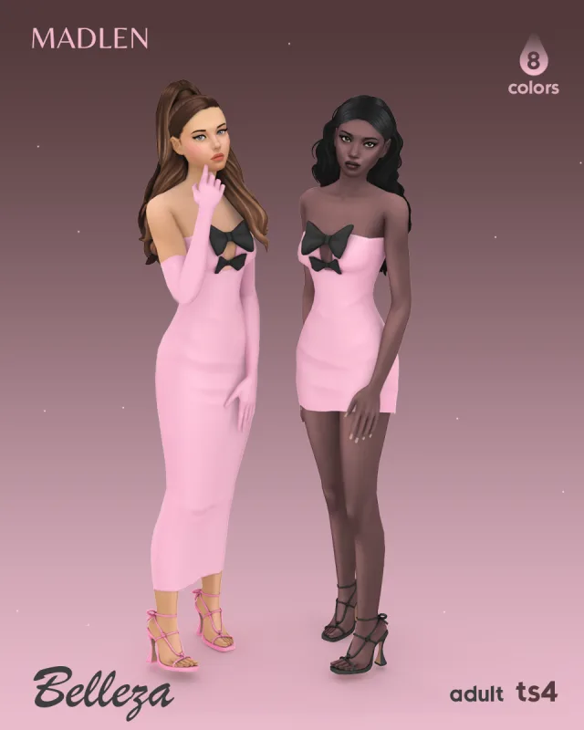 Vista previa de Belleza vestido whether youre feeling a bit extra, ropa de madlensims para Los Sims 4.