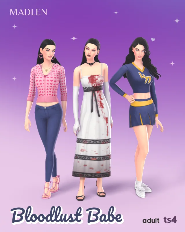 Vista previa de Bloodlust babe set its spooky season sweet, ropa de madlensims para Los Sims 4.