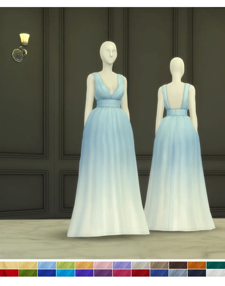Vista previa de Bloom Gown _2 (22 color), crear un sim de rustys-cc para Los Sims 4.
