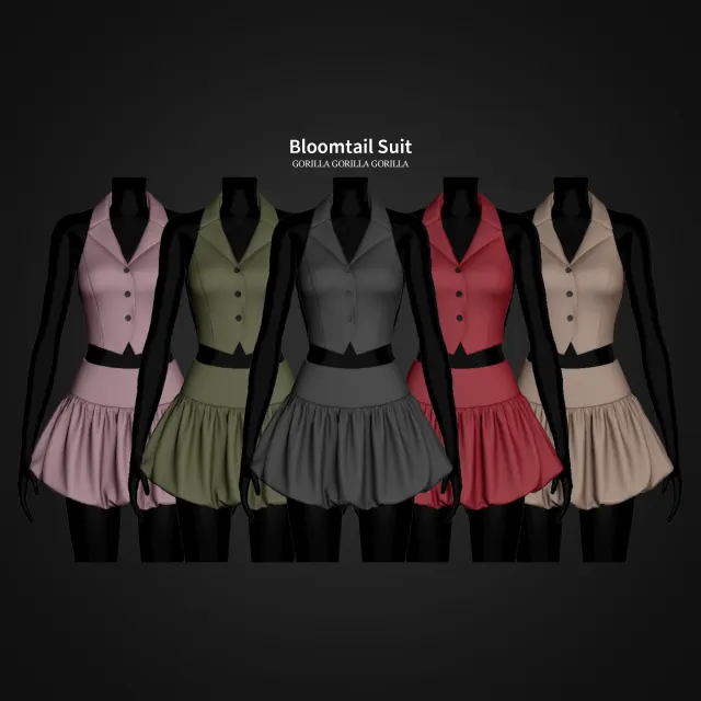 Vista previa de Bloomtail Suit, crear un sim de gorillax3-cc para Los Sims 4.