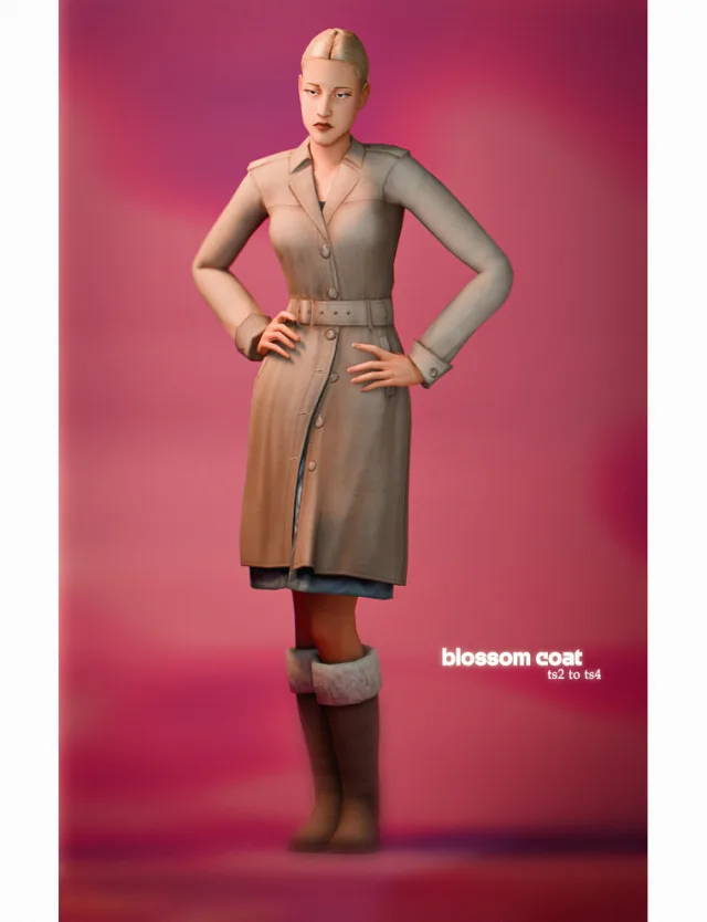 Vista previa de Blossom Coat, ropa de its-adrienpastel para Los Sims 4.