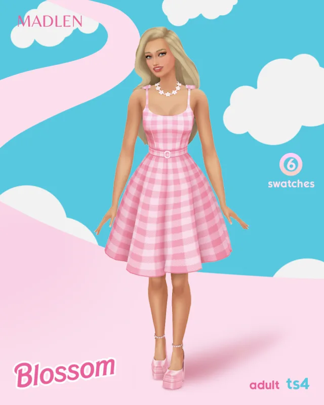 Vista previa de Blossom set introducing the longer version of the, ropa de madlensims para Los Sims 4.