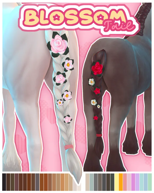 Vista previa de Blossom Tail, mascotas de apricotrush para Los Sims 4.