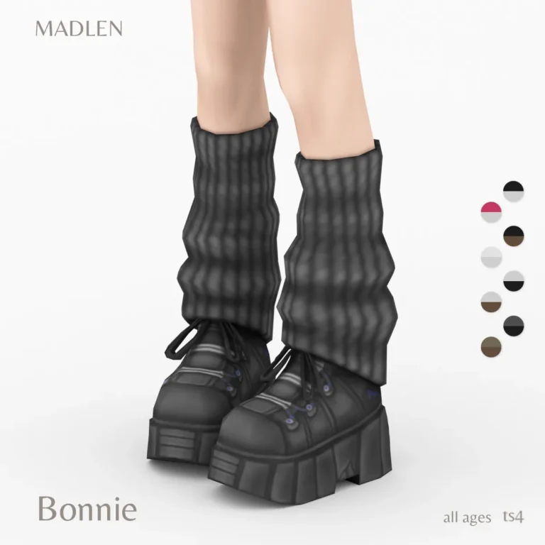 Vista previa de Bonnie boots love this chunky goth look, zapatos de madlensims para Los Sims 4.