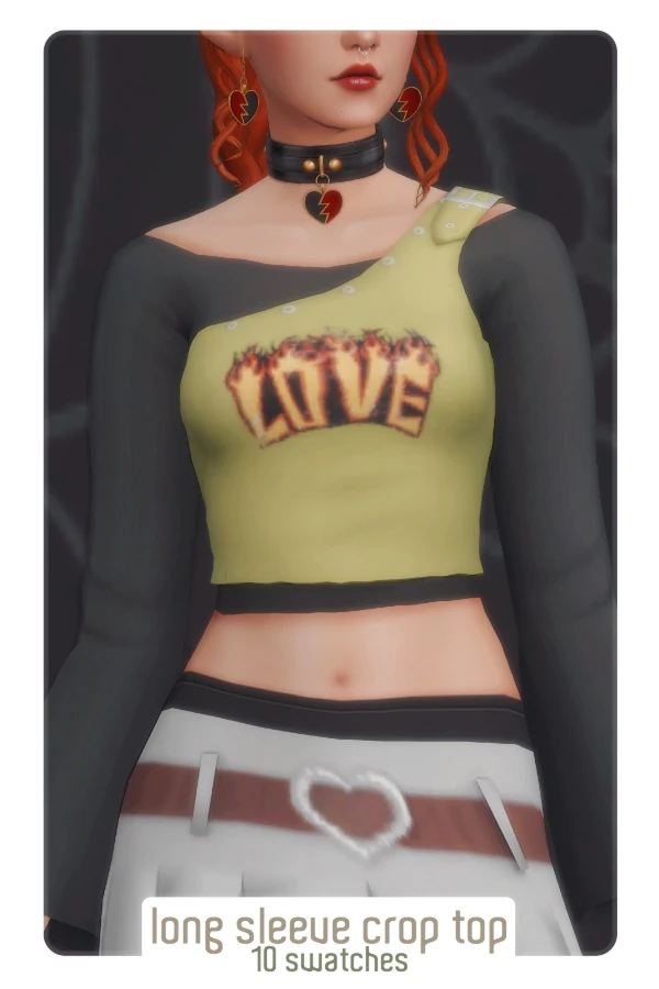 Crop top de manga larga de la colección Sueño adolescente de Boonstow