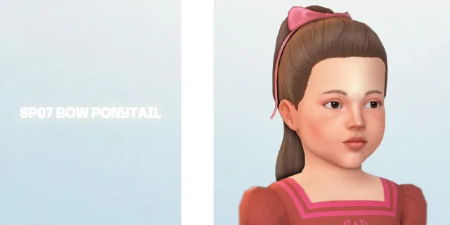 Vista previa de Bow Ponytail (Toddlers), cabello de its-adrienpastel para Los Sims 4.