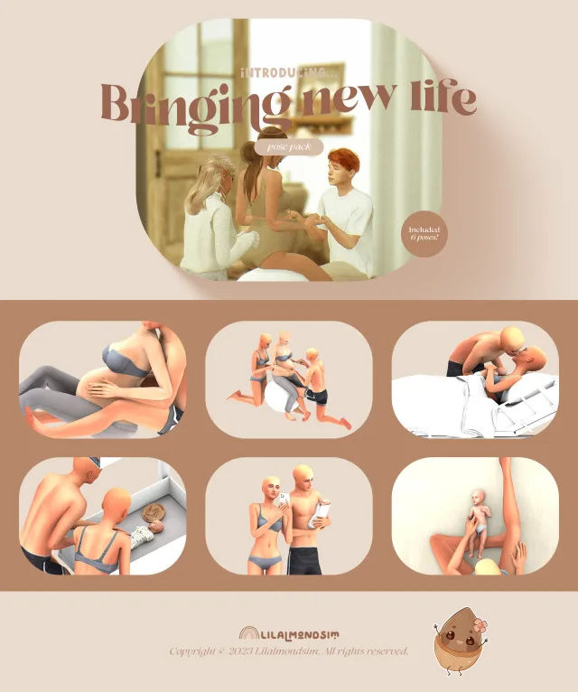 Vista previa de Bringing new life — 𝒑𝒐𝒔𝒆 𝒑𝒂𝒄𝒌, poses de lilalmondsim para Los Sims 4.