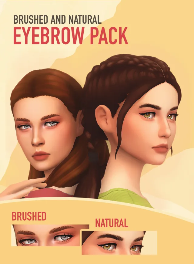 Vista previa de Brushed and Natural Eyebrow pack, maquillaje de twisted-cat para Los Sims 4.