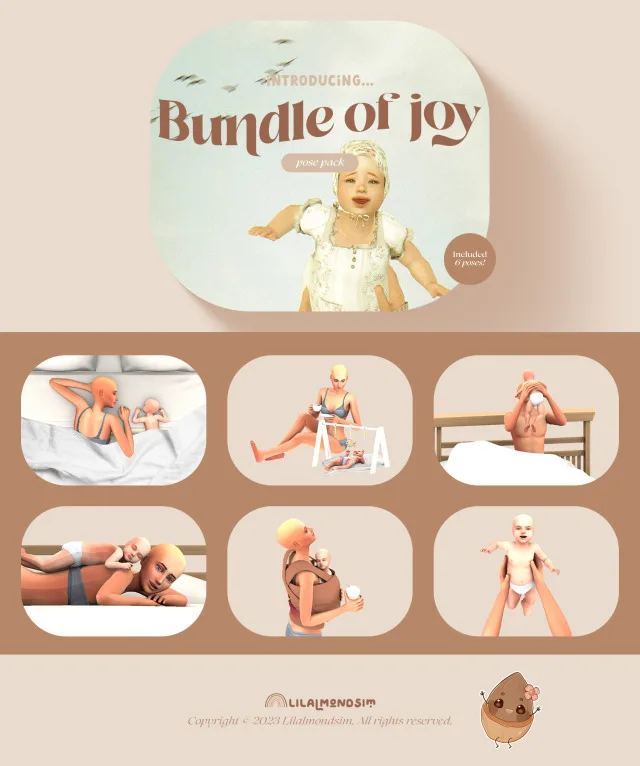 Vista previa de Bundle of joy — 𝒑𝒐𝒔𝒆 𝒑𝒂𝒄𝒌, poses de lilalmondsim para Los Sims 4.