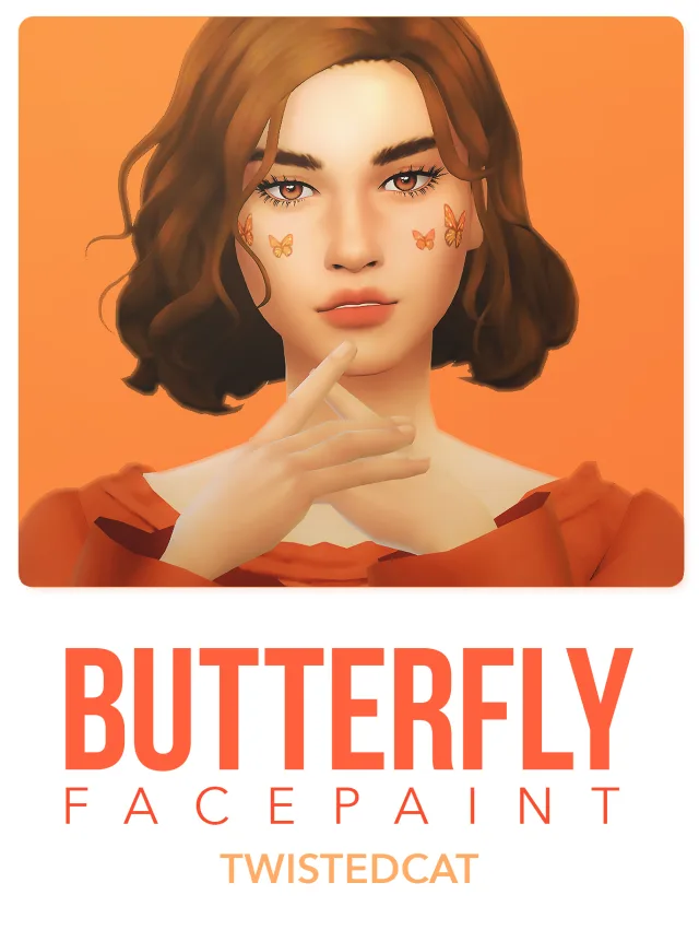 Vista previa de BUTTERFLY FACEPAINT, maquillaje de twisted-cat para Los Sims 4.