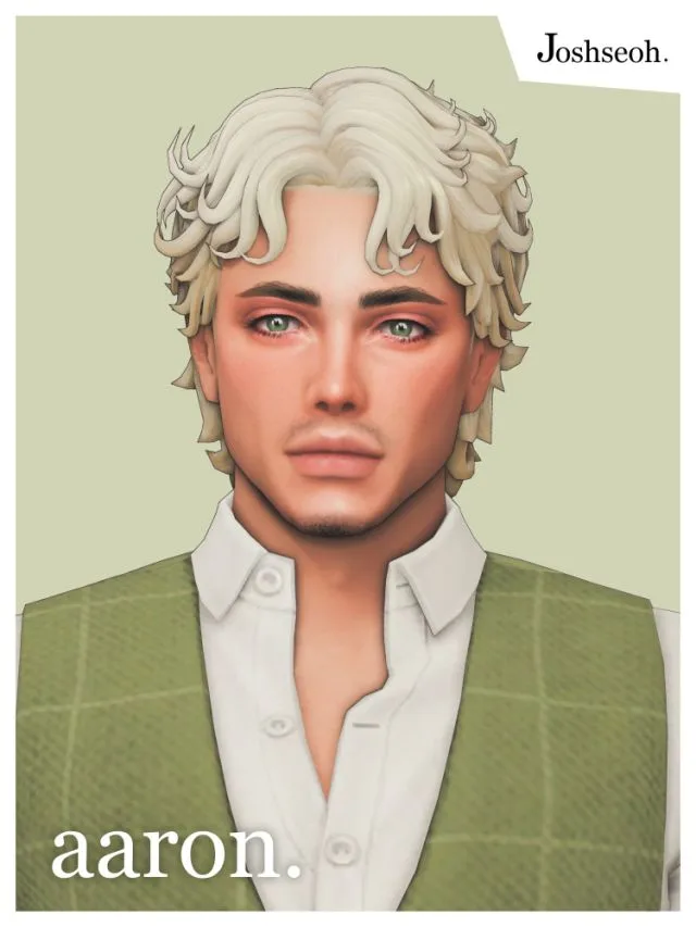 Vista previa de Cabello Aaron, cabello de joshseoh para Los Sims 4.