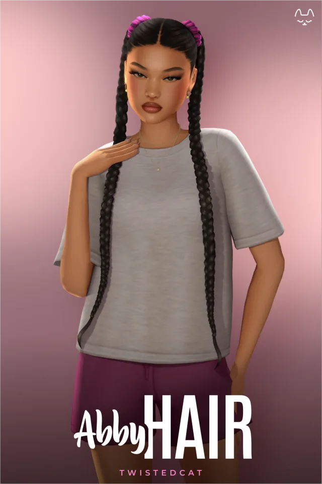 Vista previa de Cabello Abby, cabello de twisted-cat para Los Sims 4.
