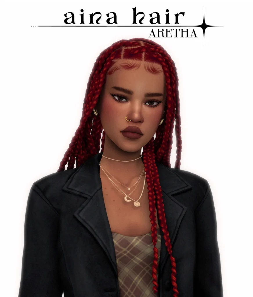 Vista previa de Cabello aina, cabello de arethabee para Los Sims 4.