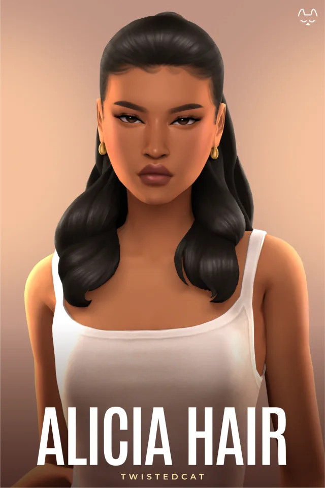 Vista previa de Cabello Alicia, cabello de twisted-cat para Los Sims 4.