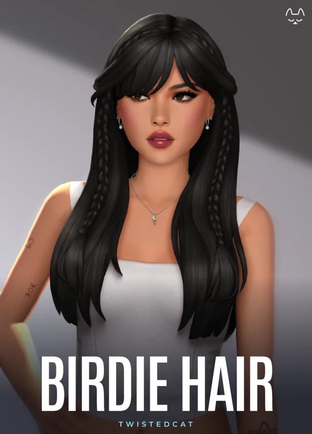 Vista previa de Cabello Birdie, cabello de twisted-cat para Los Sims 4.