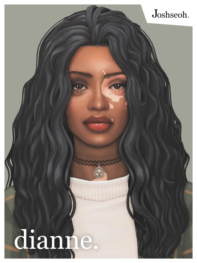 Vista previa de Cabello Dianne, cabello de joshseoh para Los Sims 4.