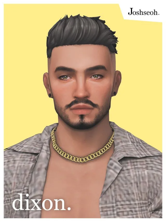 Vista previa de Cabello Dixon, cabello de joshseoh para Los Sims 4.