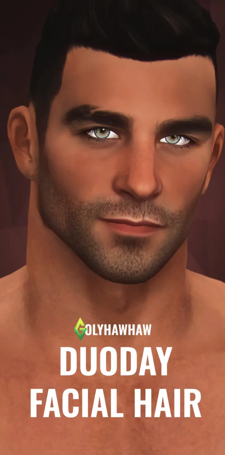 Vista previa de Cabello DUODAY FACIAL, cabello de golyhawhaw para Los Sims 4.