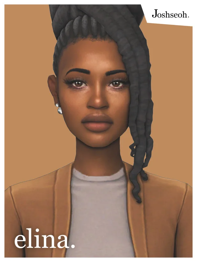 Vista previa de Cabello Elina, cabello de joshseoh para Los Sims 4.