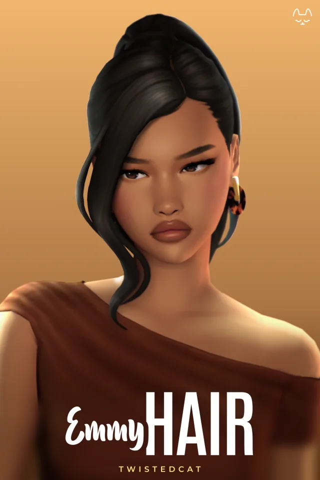 Vista previa de Cabello Emmy, cabello de twisted-cat para Los Sims 4.