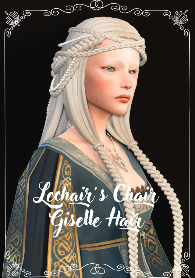 Vista previa de Cabello Giselle, cabello de lechairschair para Los Sims 4.