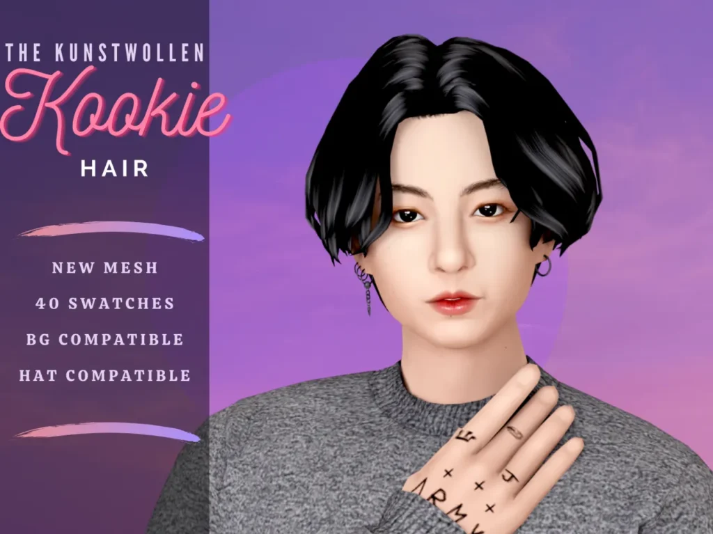 Vista previa de Cabello hello again im really excited with this new, cabello de thekunstwollen para Los Sims 4.