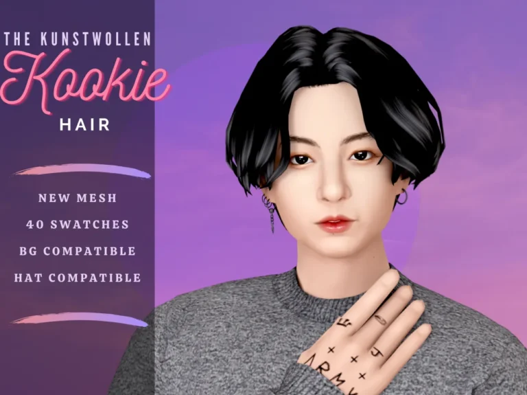 Vista previa de Cabello hello again im really excited with this new, cabello de thekunstwollen para Los Sims 4.