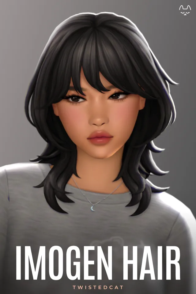 Vista previa de Cabello Imogen, cabello de twisted-cat para Los Sims 4.