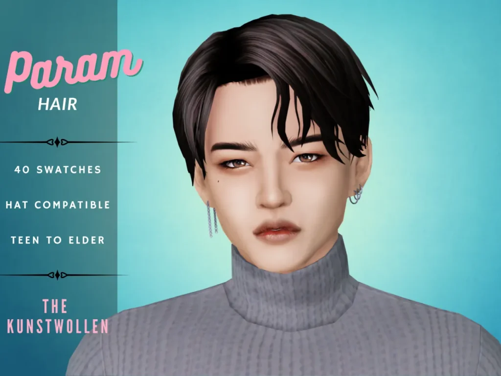 Vista previa de Cabello in collaboration with @btsims and @v-i-c-c-s :), cabello de thekunstwollen para Los Sims 4.