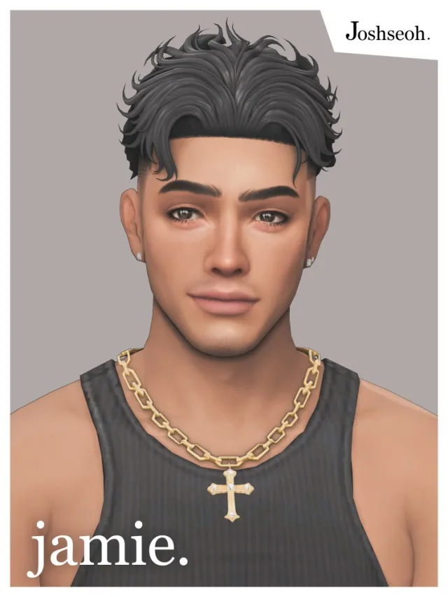 Vista previa de Cabello Jamie, cabello de joshseoh para Los Sims 4.