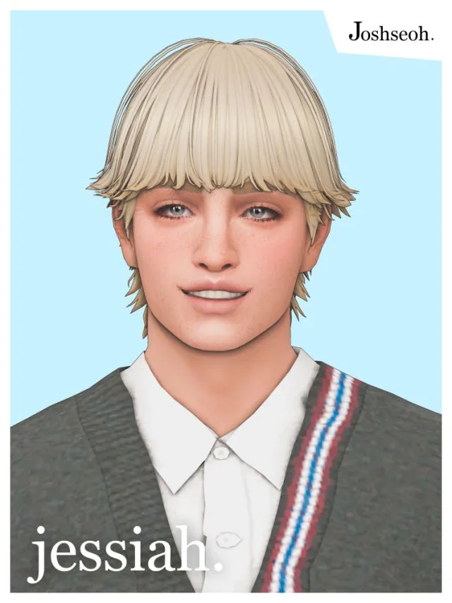 Vista previa de Cabello Jessiah, cabello de joshseoh para Los Sims 4.