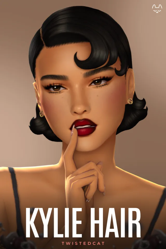 Vista previa de Cabello Kylie, cabello de twisted-cat para Los Sims 4.