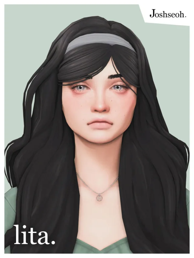 Vista previa de Cabello Lita, cabello de joshseoh para Los Sims 4.