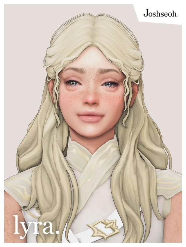Vista previa de Cabello Lyra, cabello de joshseoh para Los Sims 4.