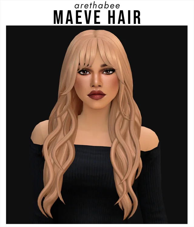 Vista previa de Cabello maeve, cabello de arethabee para Los Sims 4.