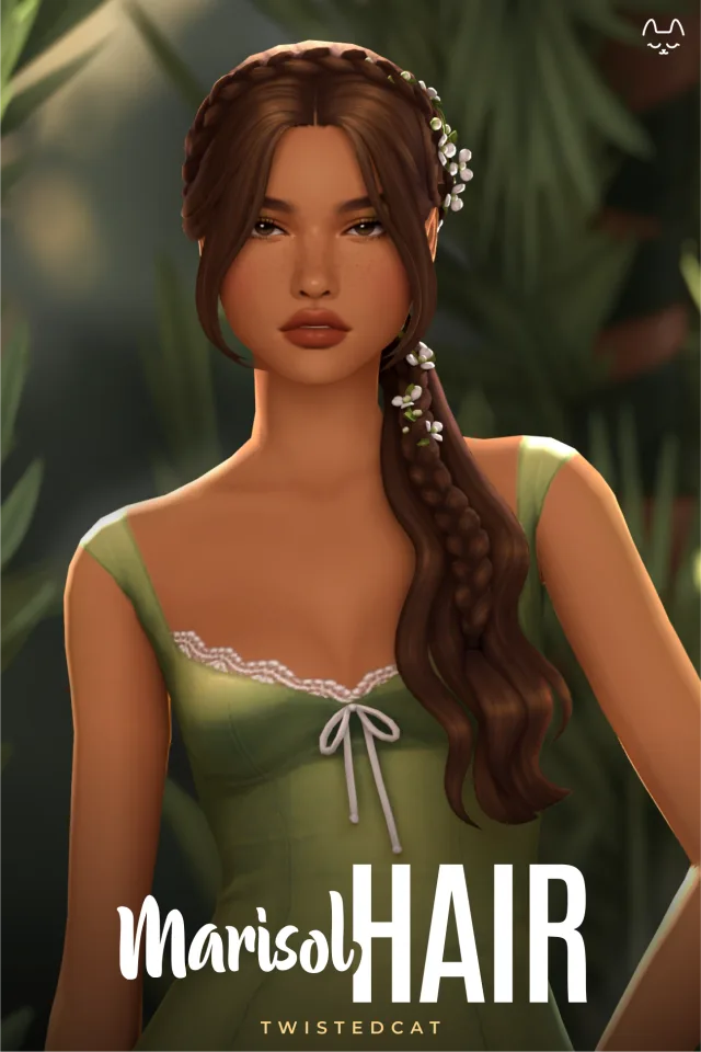 Vista previa de Cabello Marisol, cabello de twisted-cat para Los Sims 4.